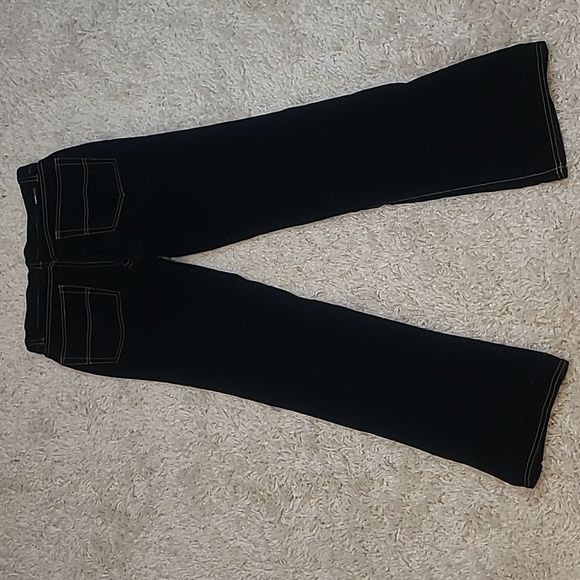 🖤 VTG Tommy Hilfiger Black Velvet Flare Jeans Y2K Bootcut Sz 7 - Picture 10 of 17